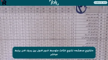 «نتائج مدهشة» نتائج الثالث متوسط الدور الأول بين يديك الآن برابط مباشر
